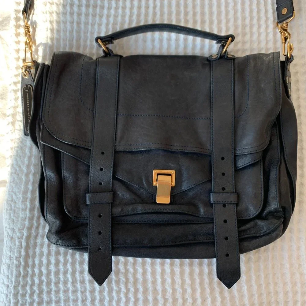 Proenza Schouler Ps1 Navy Leather Cross Body Bag - Picture 3 of 16